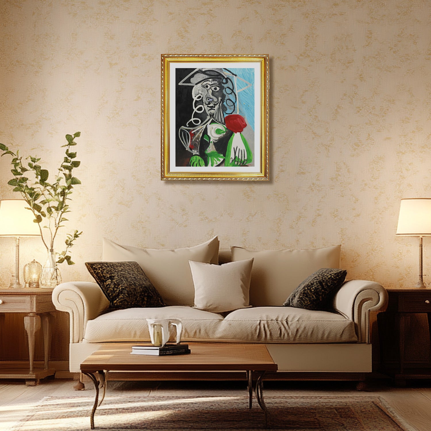 Pablo Picasso Wall Art Bust Of A Man Poster Framed Art