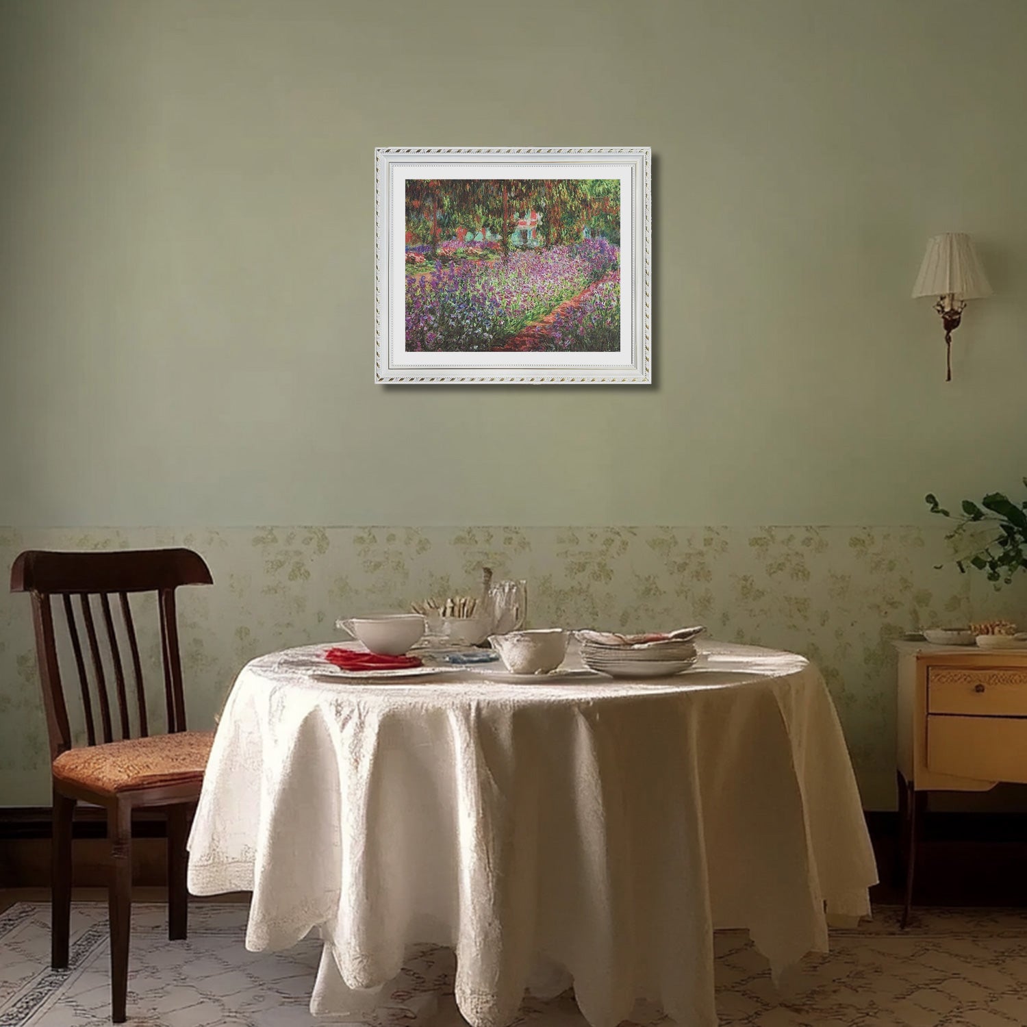 Claude Monet Wall Art The Garden At Giverny Poster Framed