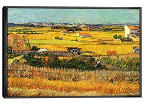 Harvest at La Crau with Montmajour in the Background Canvas Art