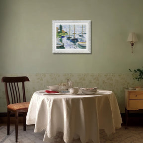 Claude Monet Wall Art Boats At Rest At Petit Gennevilliers Poster Framed