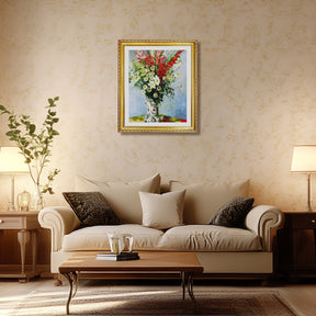 Claude Monet Wall Art Bouquet Of Gadiolas Lilies And Dasies Poster Framed