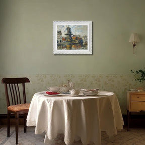 Claude Monet Wall Art The Windmill On The Onbekende Canal Amsterdam Poster Framed